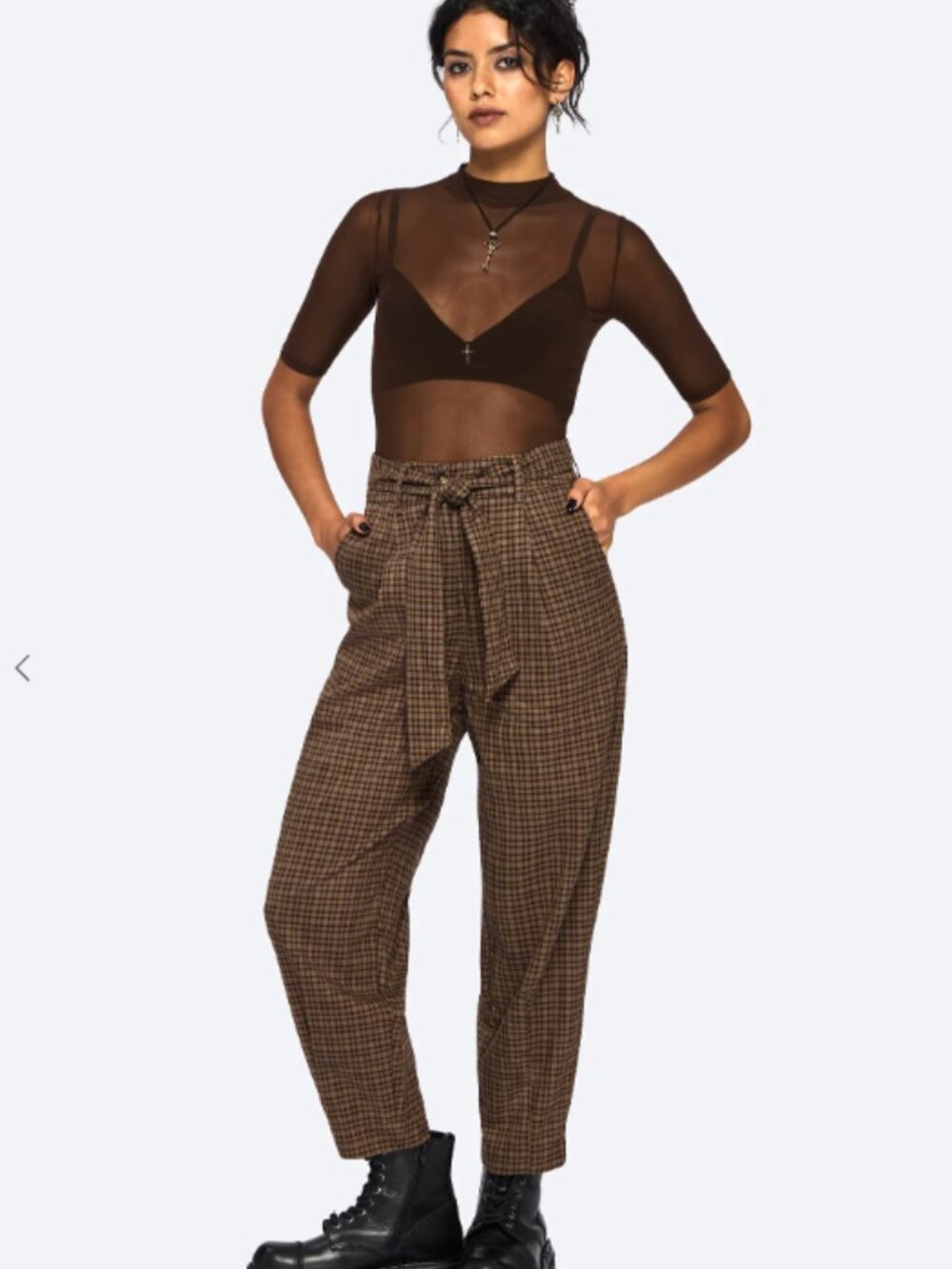 Disturbia Sweetspire Check Tapered Trouser womens size 12 NWT grunge goth plaid